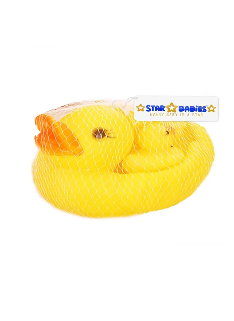 STAR BABiES Star Babies - Combo Pack of 2- Adjustable Shower Cap with Rubber Duck Toy (4pcs set) - Yellow  - Image 3