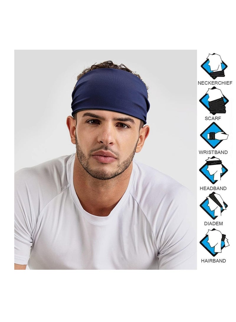 ECVV 3PCS Absorbent Sport Sweat Headbands For Men Women Unisex Quick Drying and Non-Slip Stretchy Moisture Wicking Sweatbands Solid Color Elastic Hair Bands for Basketball, Yoga, Exercise, Workout - Image 3