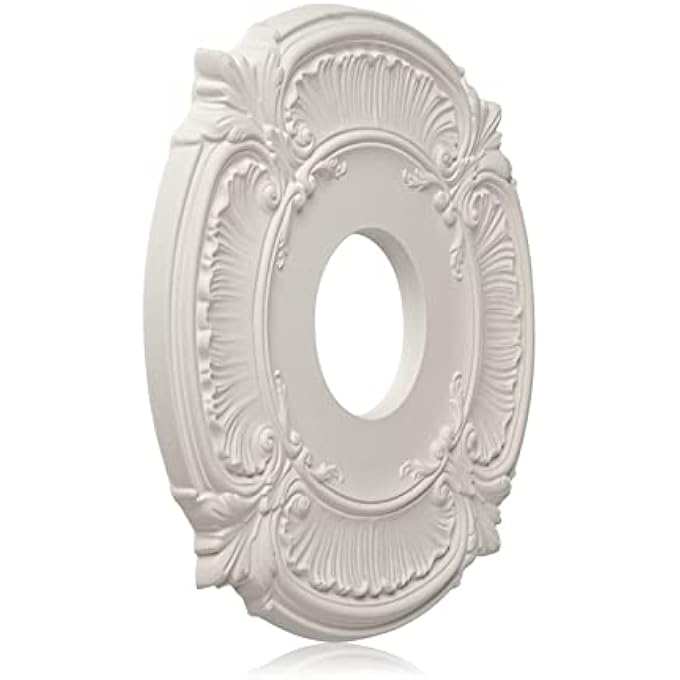 2 PACK WHITE HOME LIGHTING CEILING MEDALLIONS MOLDED PLASTIC, 13"OD X 3-1/2"ID X 3/4" P - Image 1