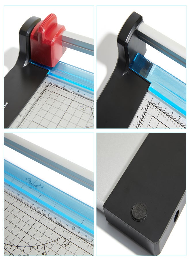 A4 Rotary Paper Trimmer Multi-Functional Paper Photo Cutter with 12 Sheets Cutting Capacity 12.2 Inch Cut Length for Craft Paper Photo Scrapbook School Office Studio Supply - Image 5