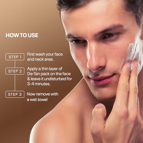 Qraa Men De Tan Pack with De Tan Scrub For Skin Lightening Brightening | Dirt & Blackhead Removal |Tan Removal Face Scrub & Pack | 100gm X 2 (Pack of 2) - Image 2
