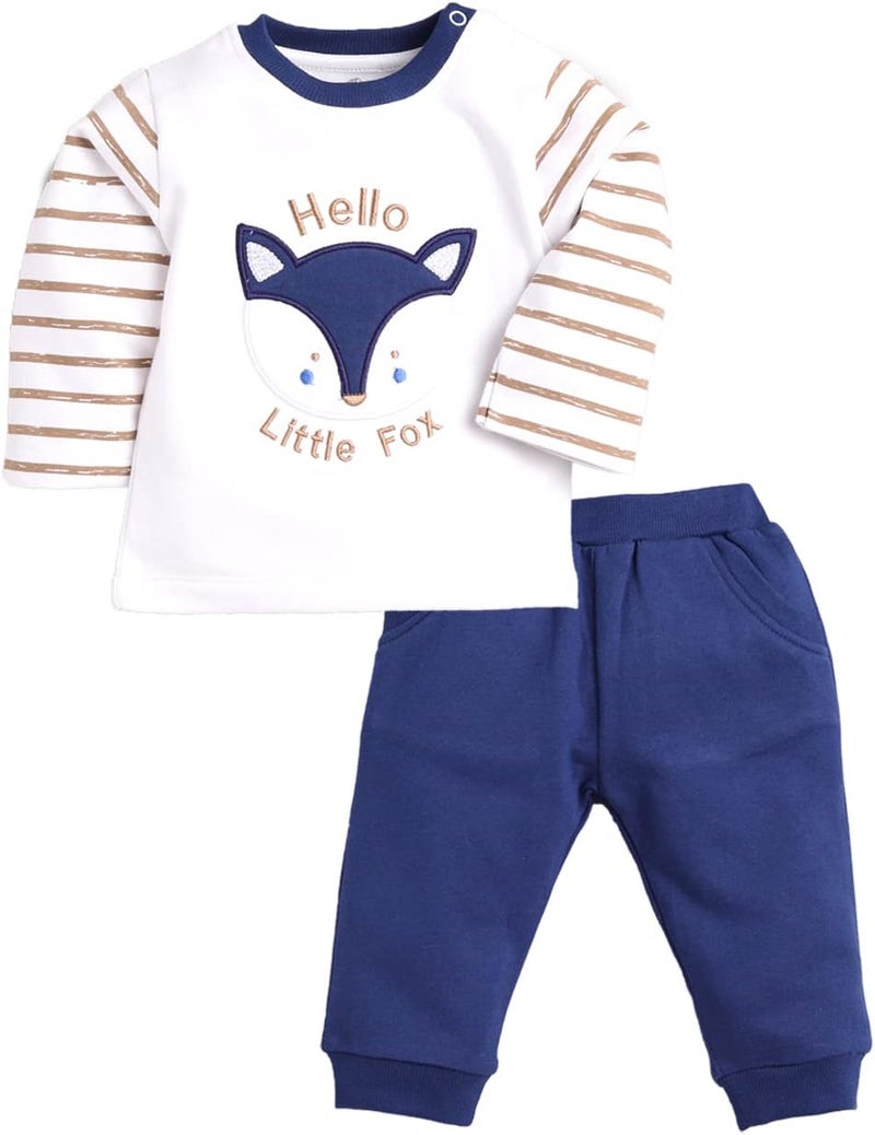 Baby Go Regular Fit Cotton Track Set for Kids - Navy - Image 1