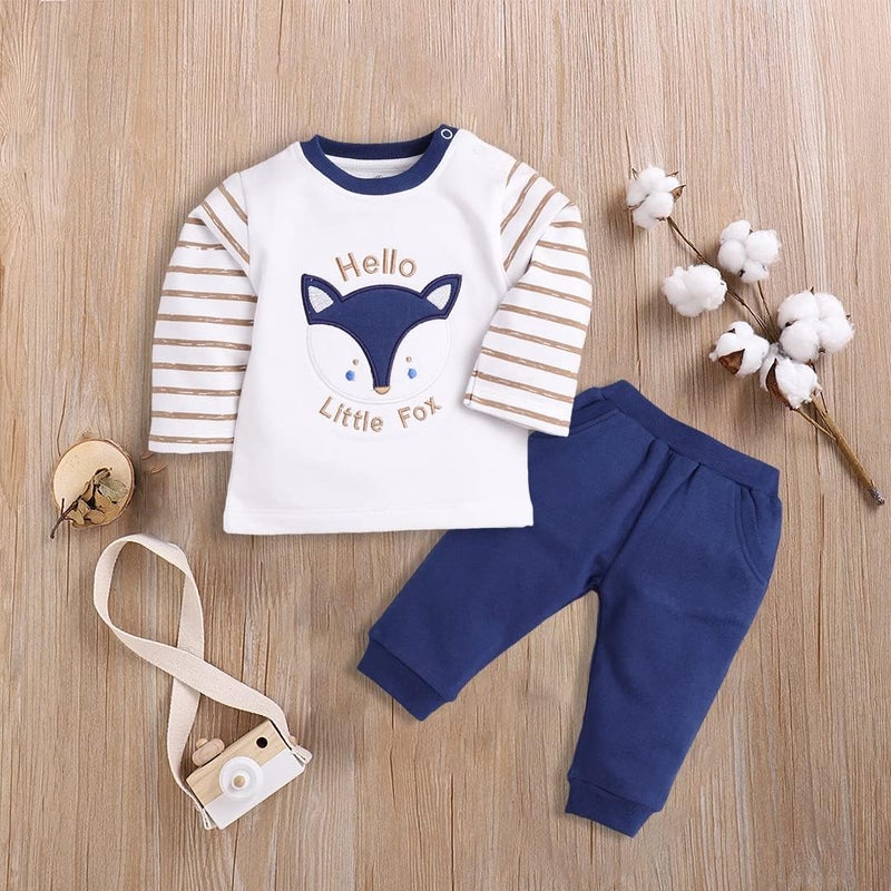 Baby Go Regular Fit Cotton Track Set for Kids - Navy - Image 3