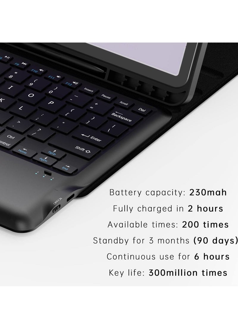 ELTRAZONE Keyboard Case for Samsung Galaxy Tab S7 FE 12.4" 2021  Smart Wireless Waterproof Detachable Magnetic Tablet Trackpad Keyboard Cover for S7 FE SM-T730/T736 with S Pen Holder (Black)… - Image 4