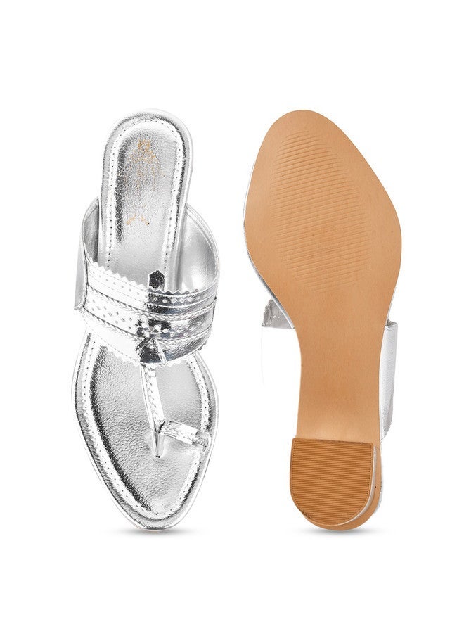 Shoetopia Girls One Toe Ethnic Block Heels - Image 5
