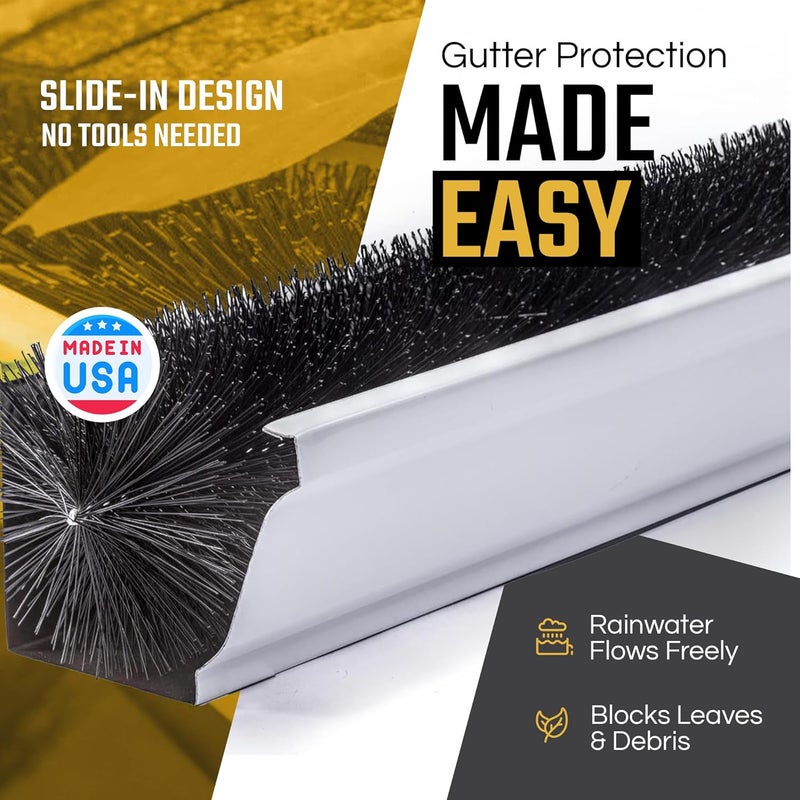 GutterBrush Store Gutter Guard for 5 Inch Gutters - 15 Ft DIY Leaf Filter Insert | Gutter Protection Brush Blocks Leaves & Debris | 4.25" Diameter - Alternative to Gutter Covers & Screens | Made in USA - Image 2