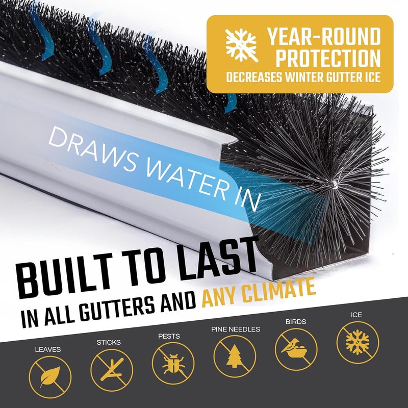 GutterBrush Store Gutter Guard for 5 Inch Gutters - 15 Ft DIY Leaf Filter Insert | Gutter Protection Brush Blocks Leaves & Debris | 4.25" Diameter - Alternative to Gutter Covers & Screens | Made in USA - Image 5