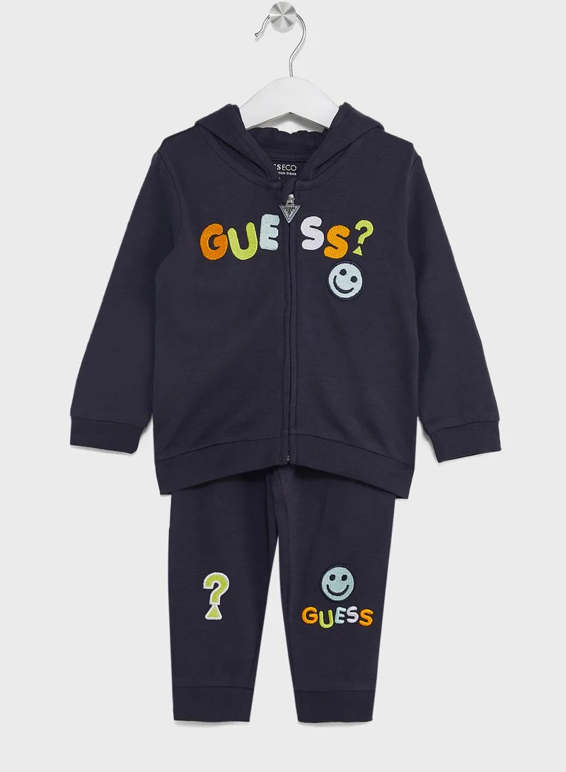 GUESS Infant Hoodie, Bodysuit & Pants Set