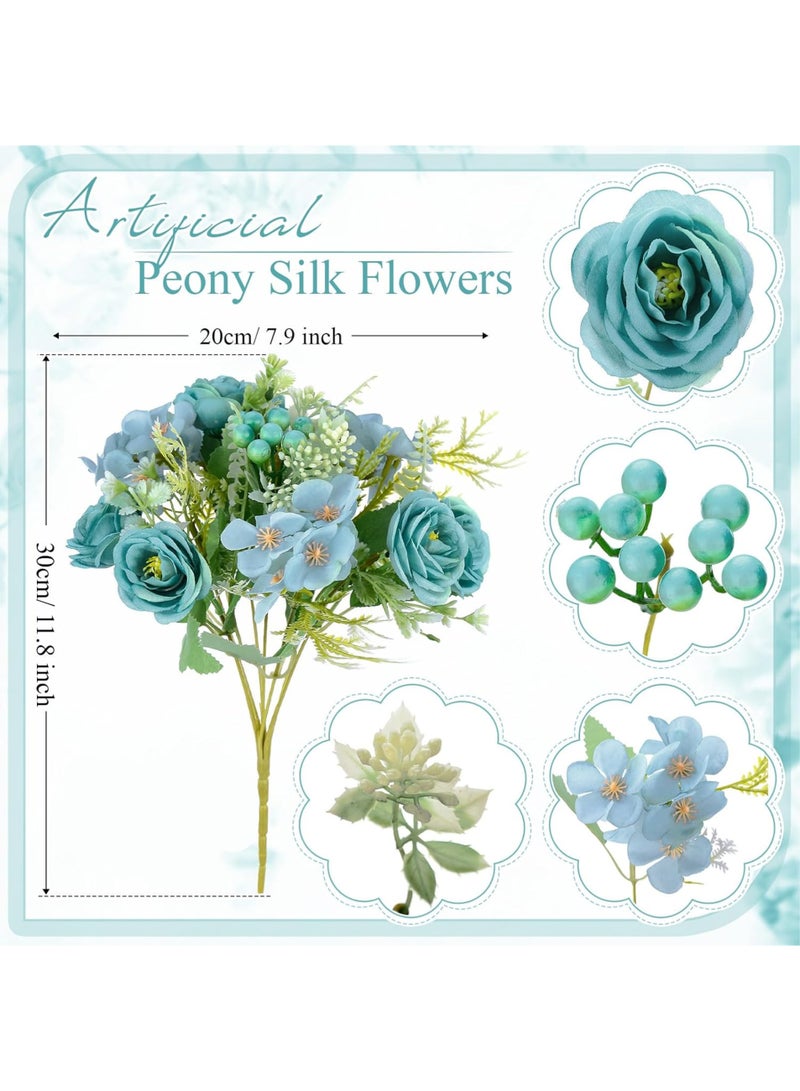 قطعتان من زهور الورد الصناعية للزفاف، ورد مزيف، باقة كوبية من الحرير، زهور كاذبة للتزيين في الحفلات والزفاف، تزيين منزلي وزهور للمركز على الطاولة - Image 2