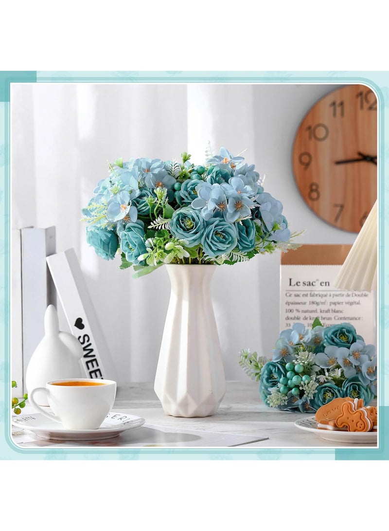 قطعتان من زهور الورد الصناعية للزفاف، ورد مزيف، باقة كوبية من الحرير، زهور كاذبة للتزيين في الحفلات والزفاف، تزيين منزلي وزهور للمركز على الطاولة - Image 4