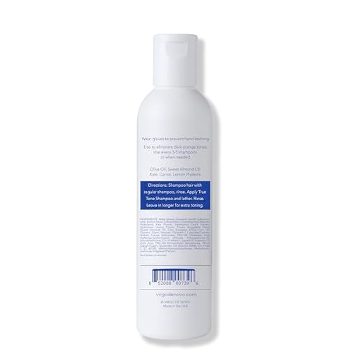 Virgo de Novo Dark Blue Toning Shampoo 8 oz – Neutralizes Orange & Brassy Tones in Lightened Brunette, Brown & Balayage Hair – Non-Drying, Sulfate-Free, Vegan, Color-Safe Cleanser, 8 oz - Image 3