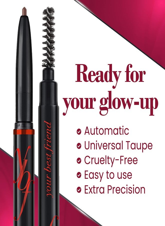ybf Beauty Eyebrow Pencil - Universal Automatic Brow Pencil With Spoolie Brush - Perfect Eyebrow Makeup Shaper and Filler For Women - All Hair Colors & Skin Tones - Taupe Eyebrow Liner - 0.005 Oz - Image 5