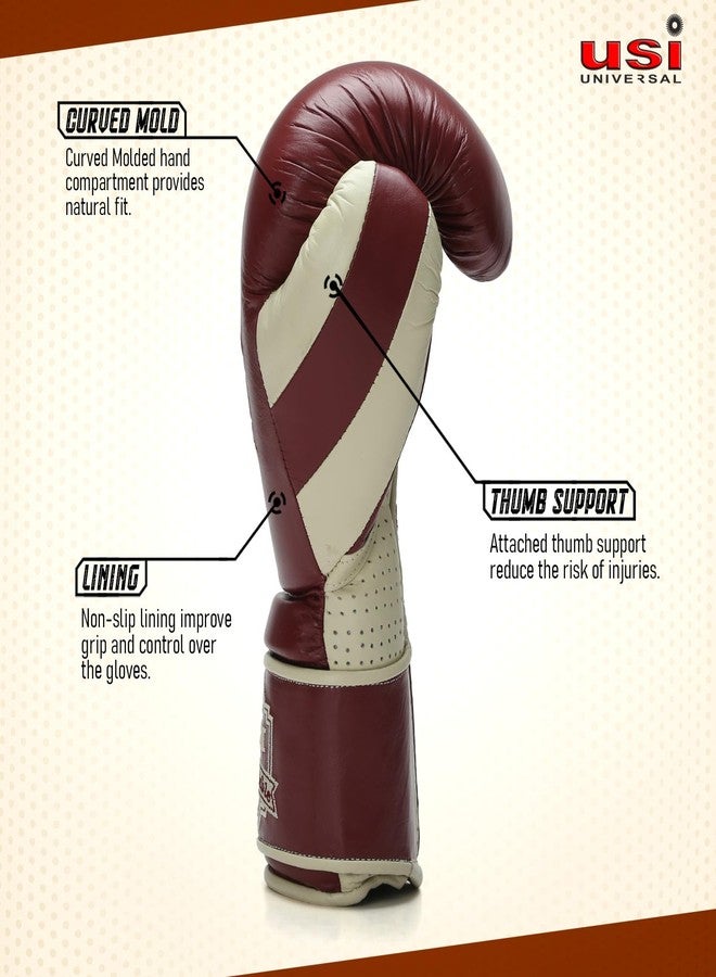 USI UNIVERSAL 609VM Boxing Gloves, Sparing Gloves, Boxing Gloves for Men, Top Grain Hide Leather, Moulded Single Piece Foam Padding, Wrap Around Wrist Closure (Size 16oz) - Image 5