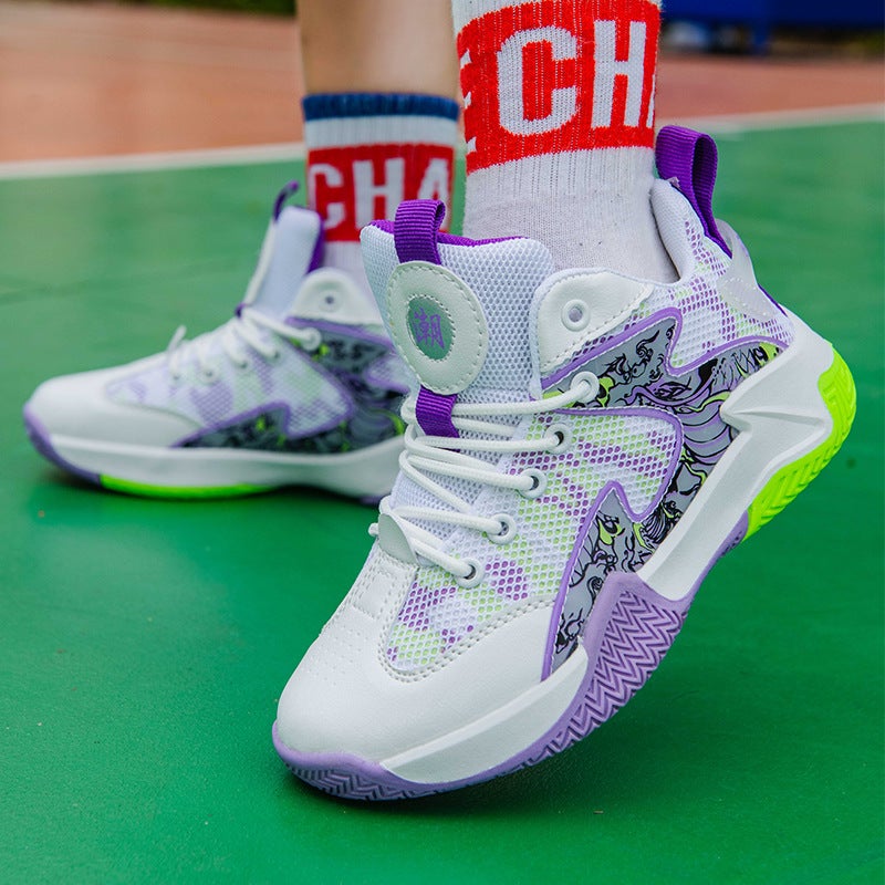 Jinjiang Youth Sports Basketball Shoes Boys Mesh Breathable Professional Training Shoes Running Non-Slip Tpr - Image 5