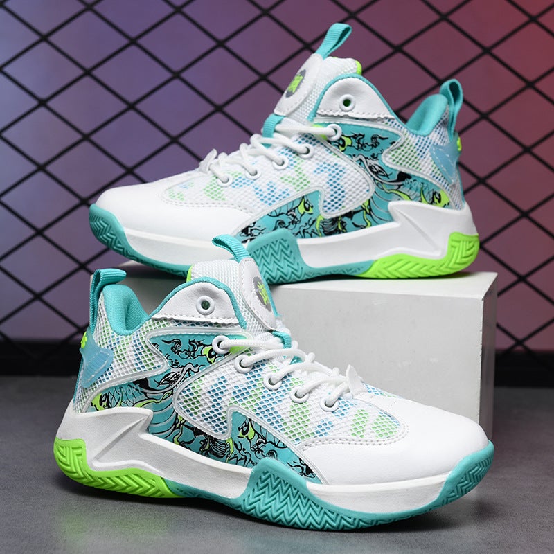 Jinjiang Youth Sports Basketball Shoes Boys Mesh Breathable Professional Training Shoes Running Non-Slip Tpr - Image 2