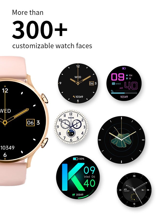 WAPIK - Korean Brand Smart Watch Y5，Business Smartwatch, Waterproof Fitness Watch, Bluetooth Calling, Compatible with Android and iOS,Smartwatch For Men, Zinc Alloy Vacuum Plating, Heart Rate Monitoring，Gold - Image 1