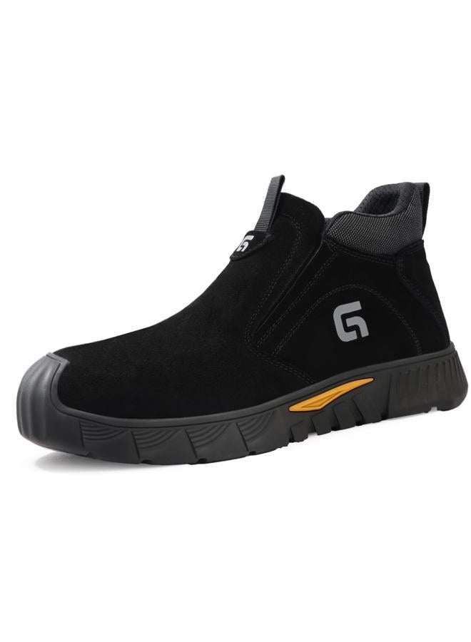 GLANOUDUN Welding Work Boots for Men Slip on Steel Toe Shoes for Men Indestructible Steel Toe Boots Welder Men's Working Shoes Fireproof Safety Footwear for Construction Men's Work & Safety Footwear - Image 1