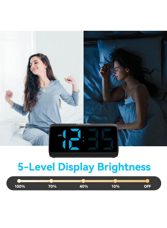 Netzu - Loud Alarm Clocks For Bedrooms, Heavy Sleepers Alarm Clock With Dual Alarms, Bold Digits, 5 Dimmers, 4 Volumes, Snooze, Bedside Clock For Deep Sleepers Kids Teens Seniors, Plug In Clock, Easy To Set - Image 1