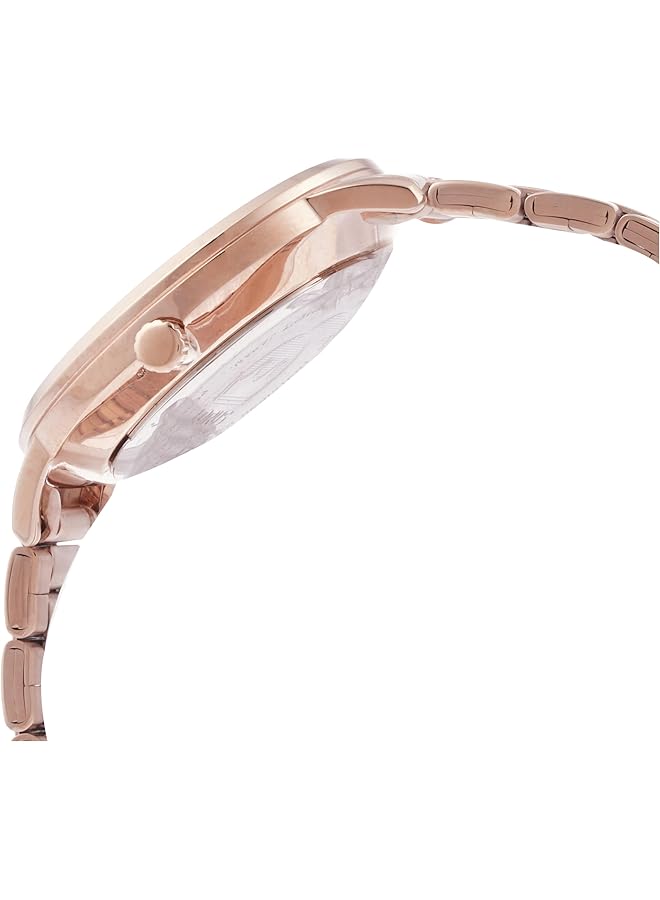 لوراس ساعة كوارتز تناظرية من الفولاذ المقاوم للصدأ بمينا أشعة الشمس باللون الوردي الفاتح للنساء RG224TX9 - Image 3
