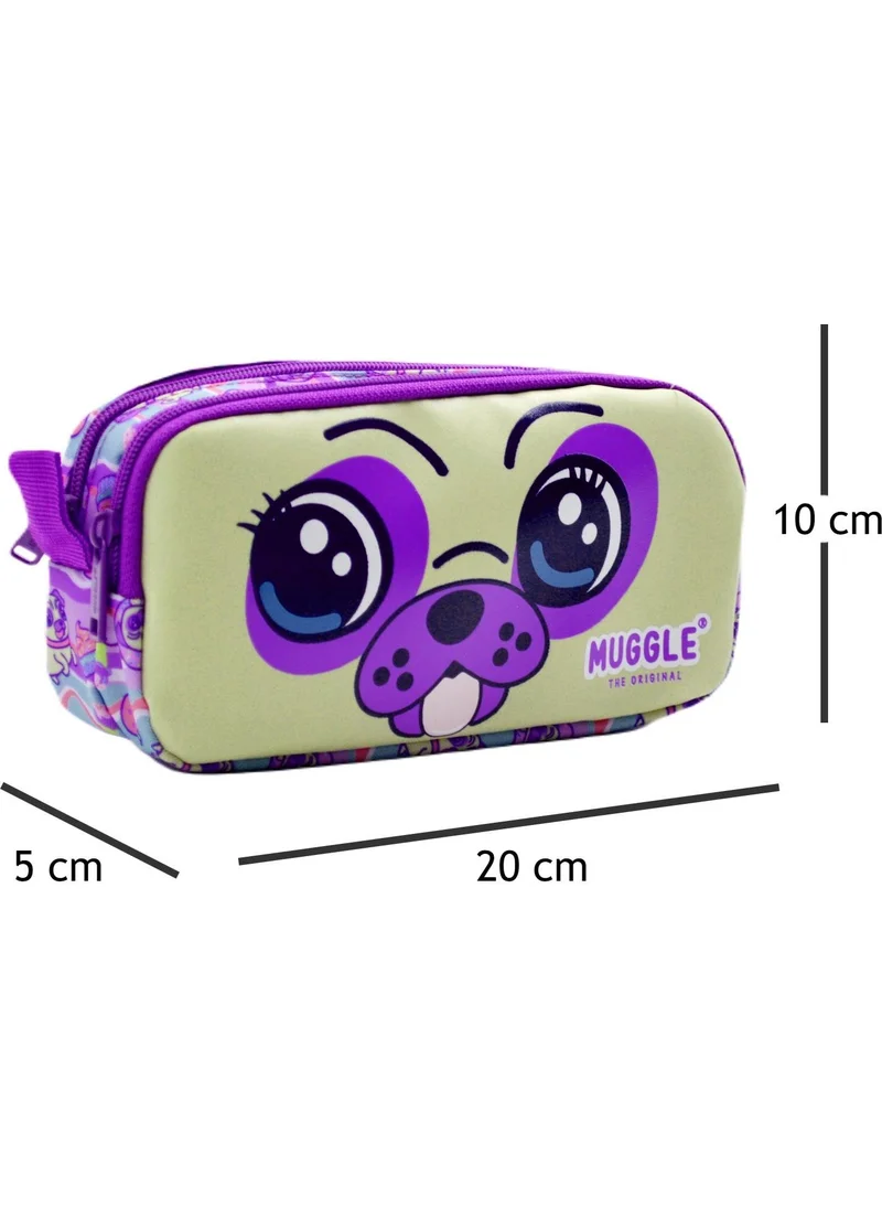 muggle Dog Purple 2-Eye Pen Holder Bag (MU-7020)