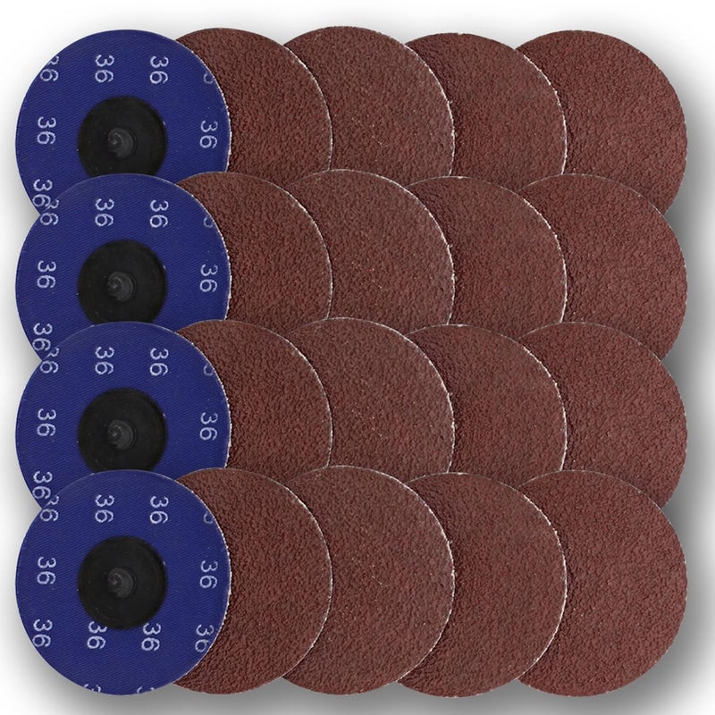 ABN Aluminum Oxide Sanding Discs 25-Pack, 3in, 36 Grit - Metal Sanding Wheels for Surface Prep and Finishing Work - Image 1