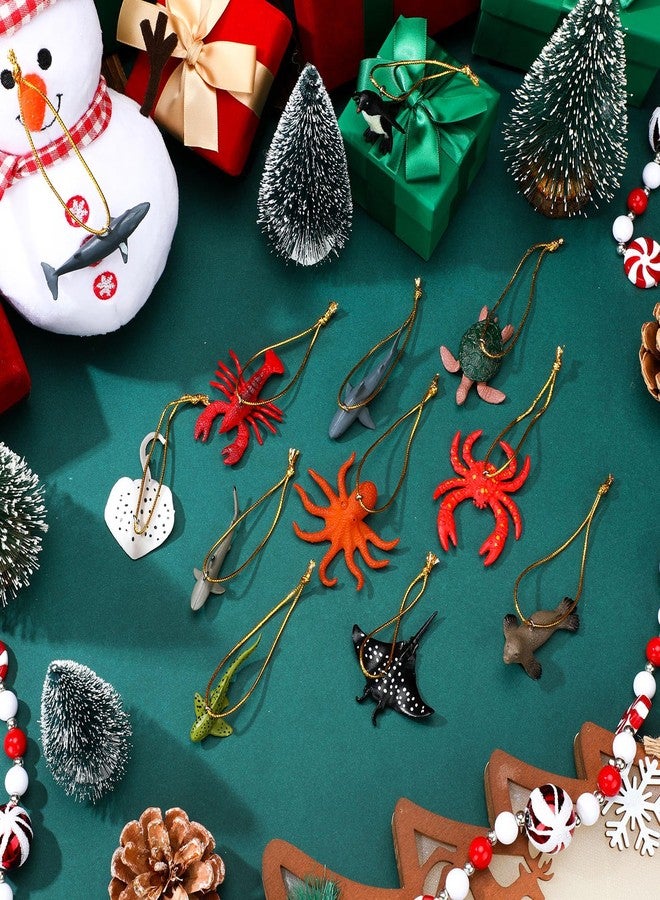 Vercraft 12 Pcs Christmas Ornament Ocean Beach Tree Decorations Coastal Plastic Animal for Christmas Tree Hanging Ornaments Beach Theme Home Holiday Decor - Image 3