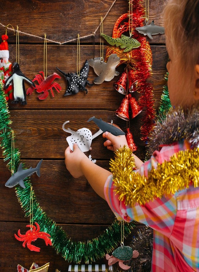 Vercraft 12 Pcs Christmas Ornament Ocean Beach Tree Decorations Coastal Plastic Animal for Christmas Tree Hanging Ornaments Beach Theme Home Holiday Decor - Image 5