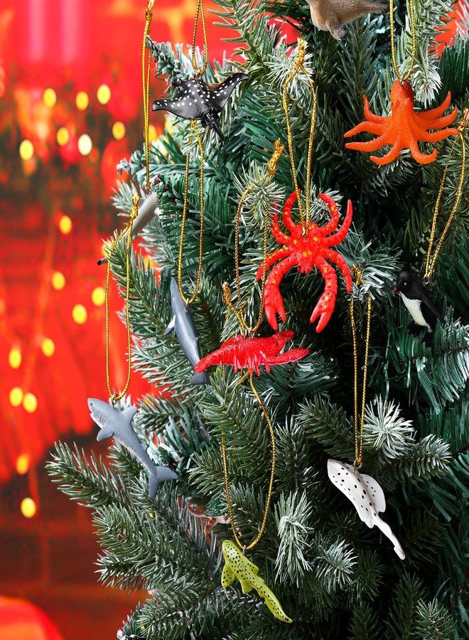 Vercraft 12 Pcs Christmas Ornament Ocean Beach Tree Decorations Coastal Plastic Animal for Christmas Tree Hanging Ornaments Beach Theme Home Holiday Decor - Image 4