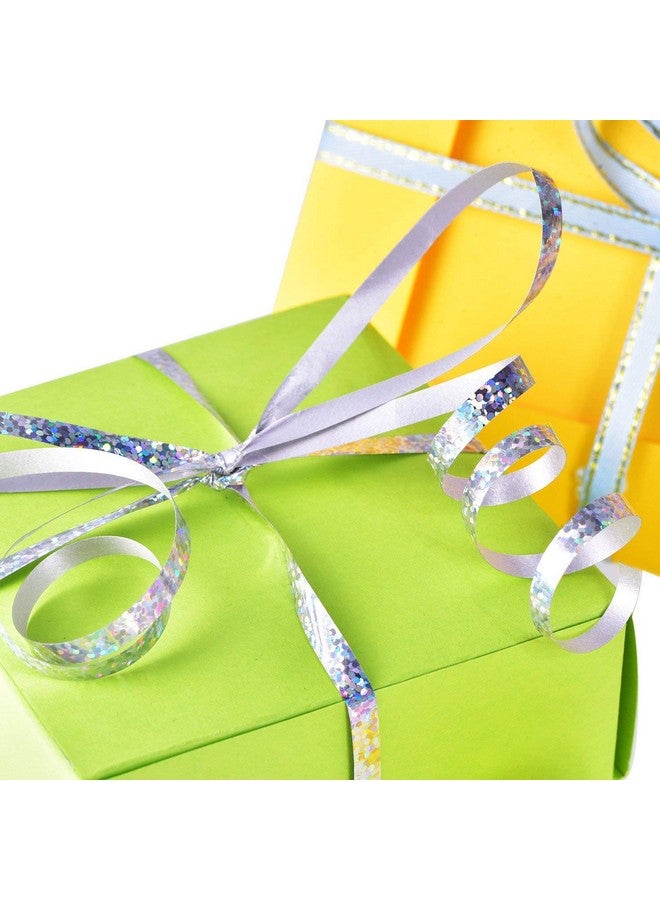 بيشيدا شريط فضي من BEISHIDA بطول 500 ياردة، ملفوف ومُجعّد، خيط بالون لامع، لفة معدنية لتغليف الهدايا، شريط لحفلات أعياد الميلاد والمهرجانات والحرف اليدوية وديكورات الزهور - Image 5