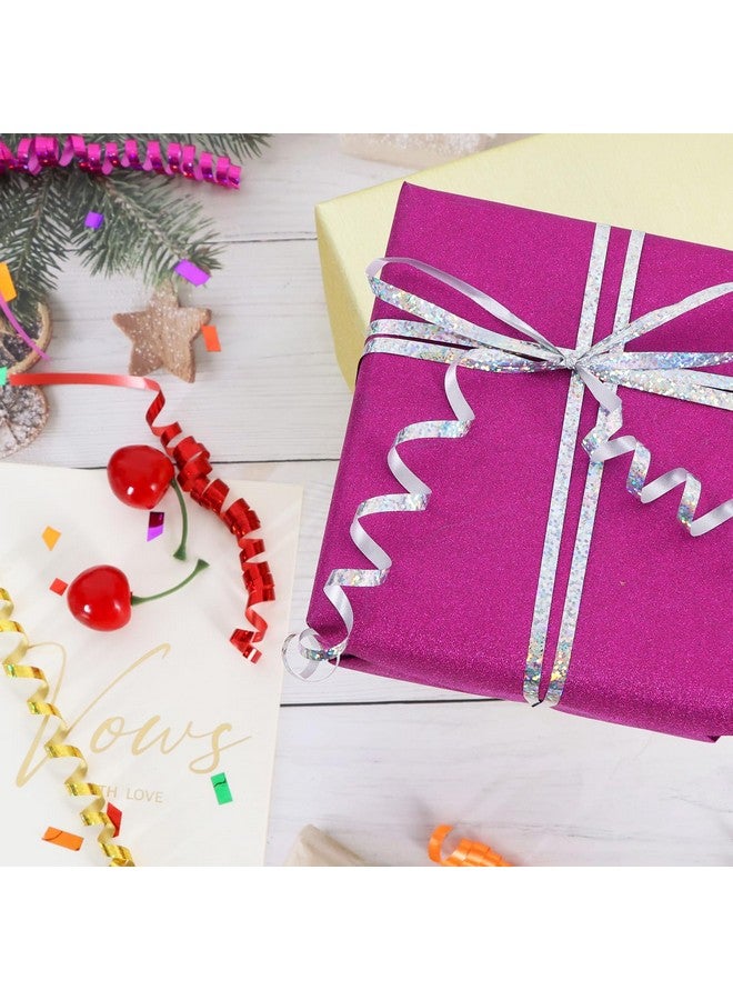 بيشيدا شريط فضي من BEISHIDA بطول 500 ياردة، ملفوف ومُجعّد، خيط بالون لامع، لفة معدنية لتغليف الهدايا، شريط لحفلات أعياد الميلاد والمهرجانات والحرف اليدوية وديكورات الزهور - Image 4