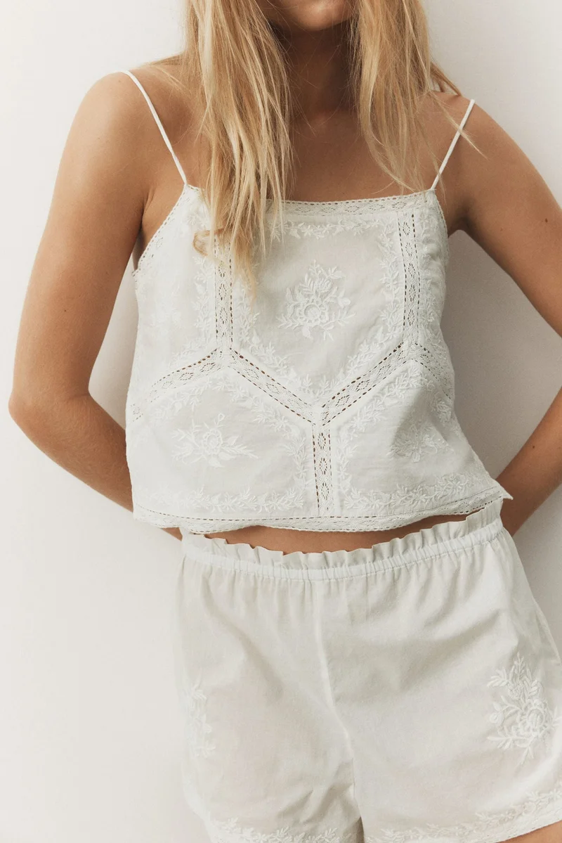 H&M Embroidered cotton pyjamas
