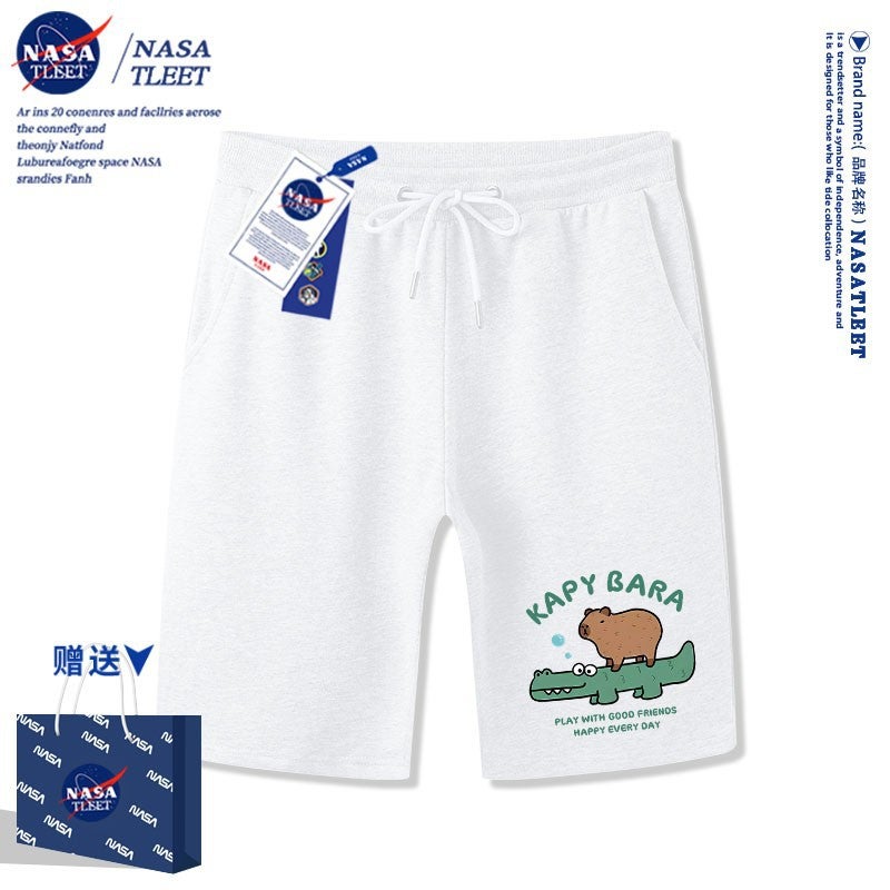 Nasa Joint Men'S And Women'S Children'S Wear Summer Casual Short Sleeve New Cartoon Anime Kapibala Print Fashionable T-Shirt - Image 1