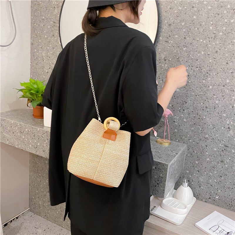New Trendy Crossbody Bucket Bag, Small Fresh Handbag, New Product, New Bag, Forest Style Beach Bag, New Product For Women - Image 5