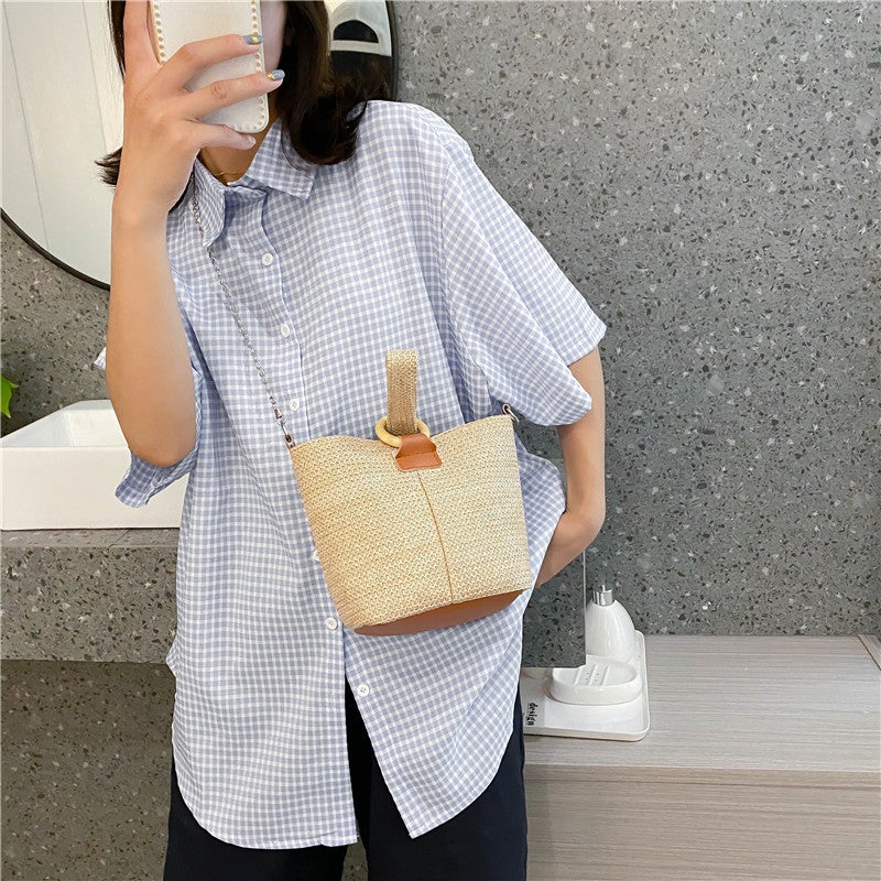 New Trendy Crossbody Bucket Bag, Small Fresh Handbag, New Product, New Bag, Forest Style Beach Bag, New Product For Women - Image 2