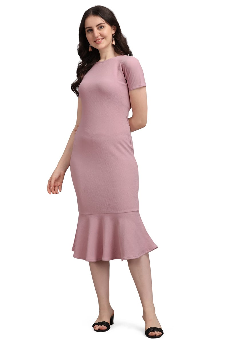 PURVAJA Women's Midi Bodycon Dress (Ruby-006-LV-M_Light Violet_M) - Image 1