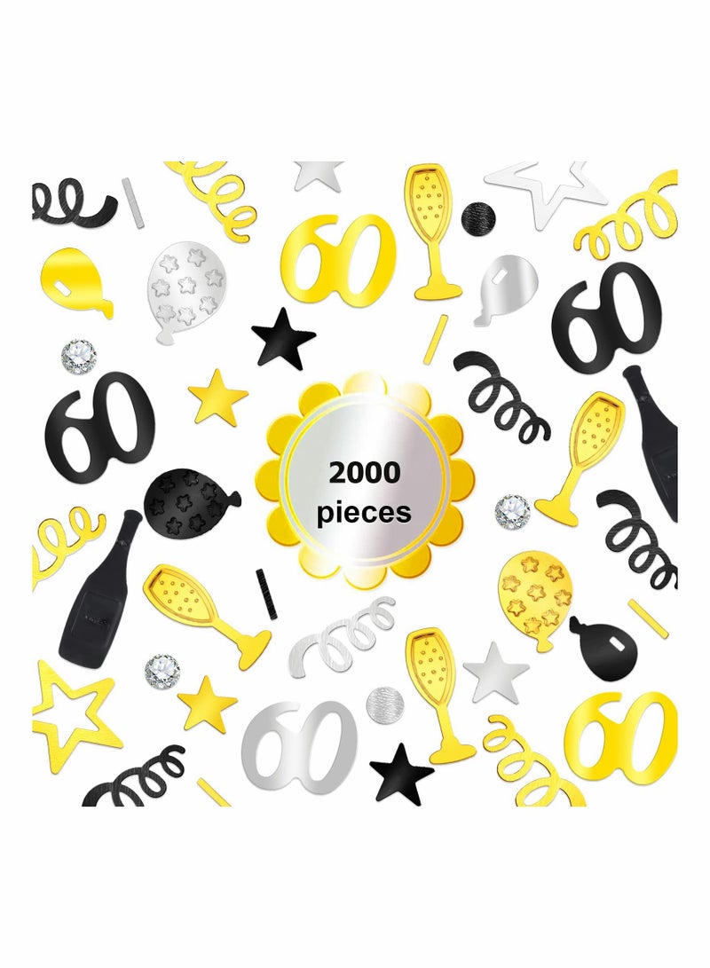 Zikra 2000 Pieces Birthday Confetti Glitter Number Birthday Decorations Anniversary Metallic Foil Table Glitter Confetti Confetti Party Supplies for Birthday Anniversary - Image 3