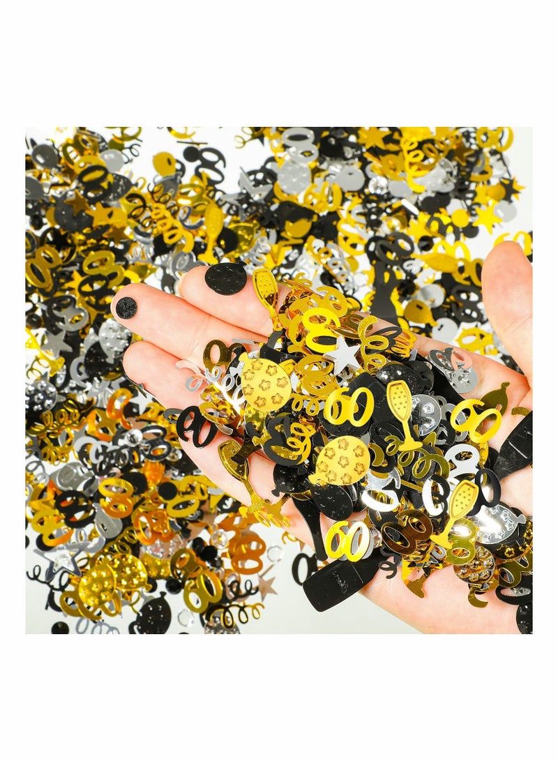 Zikra 2000 Pieces Birthday Confetti Glitter Number Birthday Decorations Anniversary Metallic Foil Table Glitter Confetti Confetti Party Supplies for Birthday Anniversary - Image 5