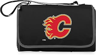 PICNIC TIME PICNIC TIME NHL Calgary Flames Outdoor Picnic Blanket Tote, Black  - Image 1