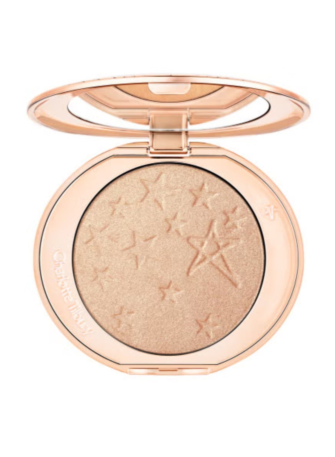 Charlotte Tilbury Hollywood Glow Glide Face Architect Powder Highlighter For Illuminating And Defining Facial Features Shade Champagne Glow Luminous Satin Finish