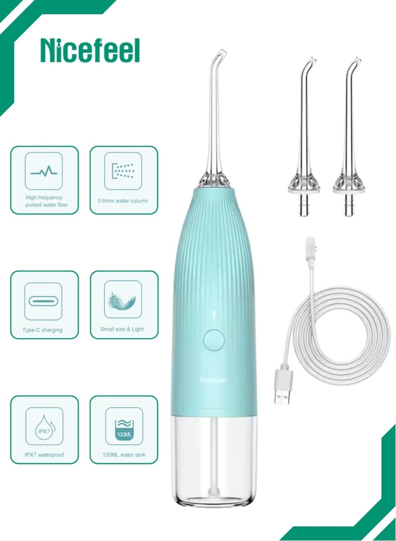 Nicefeel Dental Rinser FC3841 – Portable Rechargeable Water Flosser, 100ml Tank, IPX7 Waterproof, Cordless Oral Irrigator with 2 Nozzles – Ideal for Teeth Cleaning & Gum Health - Image 1