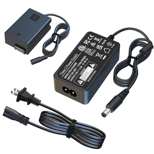 HY1C AC PW20 Power Adapter NP-FW50 Dummy Battery Kit,For Sony Alpha A6000 A6100 A6300 A6400 A6500 A5100 7 A7 A72 A7S A7S II A7R II DSC-RX10II III SLT-A33 A33L A35 A37 A55 C3 F3 3A,NEX-3 5 6 7 ILCE-QX1 - Image 1