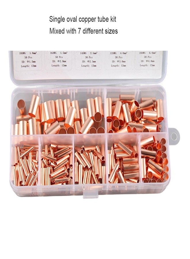 Thincol 250Pcs Straight Copper Coupling Fittings, 7 Values Dia 1.5mm 2mm 2.5mm 3mm 4mm 5mm 6mm/ 12mm Long Metric Cable Crimp Terminal, Refrigerator A/C Tube Connector - Image 3