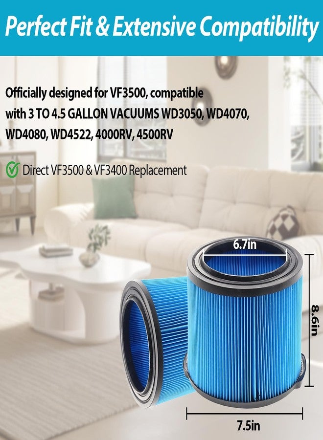 ANBOO VF3500 Replacement Filter for Rigid Wet Dry Vac 3-Layer Filters for WD4050 WD4070 WD4522 Vacuum Ridgid VF3500 Filter (2 Pack) - Image 2