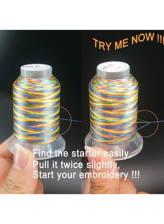 New brothread 12 Colors Variegated Polyester Embroidery Machine Thread Kit 500M (550Y) Each Spool for Brother Janome Babylock Singer Pfaff Bernina Husqvaran Embroidery and Sewing Machines-Assortment1 - Image 4