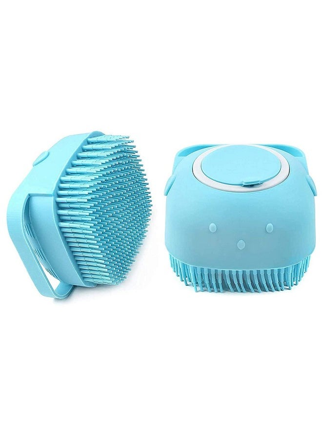 HUDACRUSH Blue Body Scrubber With Soap Dispenser Bath Brush, Body Brush For Bathing, Soft Body Exfoliator, Bath Silicon Body Loofah For Babies, Kids, Women, Men And Silicone Loofah For Bathing  - Image 1