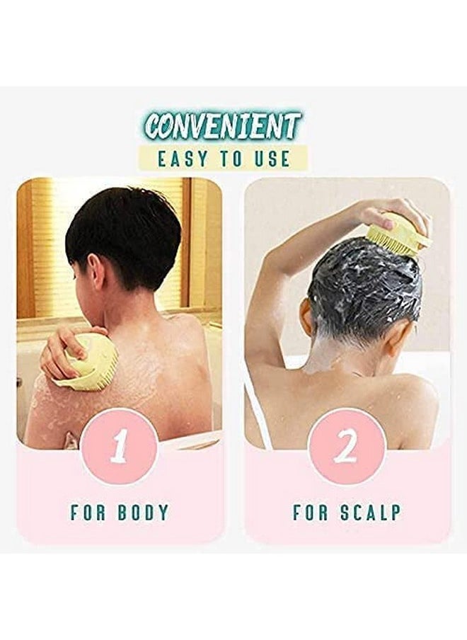 HUDACRUSH Blue Body Scrubber With Soap Dispenser Bath Brush, Body Brush For Bathing, Soft Body Exfoliator, Bath Silicon Body Loofah For Babies, Kids, Women, Men And Silicone Loofah For Bathing  - Image 4