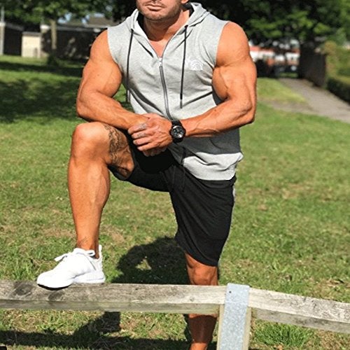 EVERWORTH Men's Casual Training Shorts Gym Workout Fitness Short Bodybuilding Running Jogging Short Pants Kahki XS Tag M - Image 4