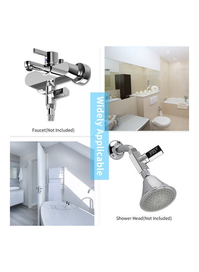 NIBEMINENT LED Shower Digital Thermometer Silver 11.00x3.00x10.00cm - Image 2