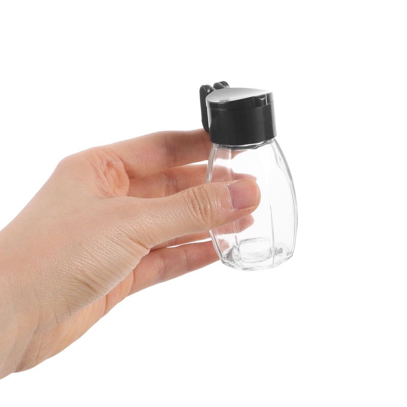 Airtight Glass Spice Jars 5pcs Small Kitchen Storage Containers with Black Lids - Image 5