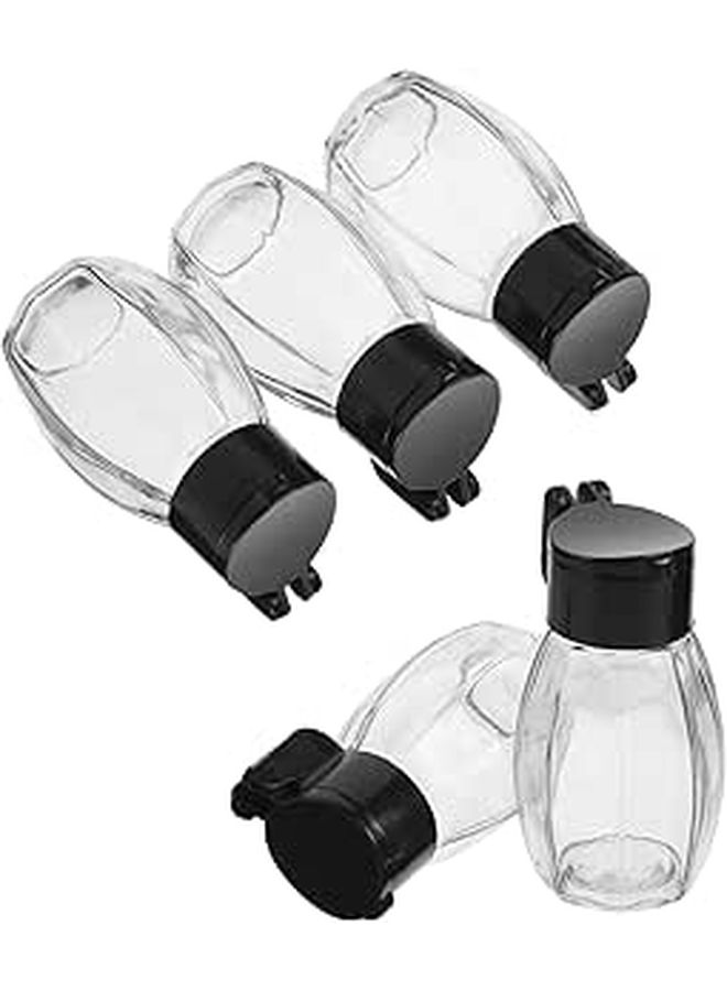 Airtight Glass Spice Jars 5pcs Small Kitchen Storage Containers with Black Lids - Image 1